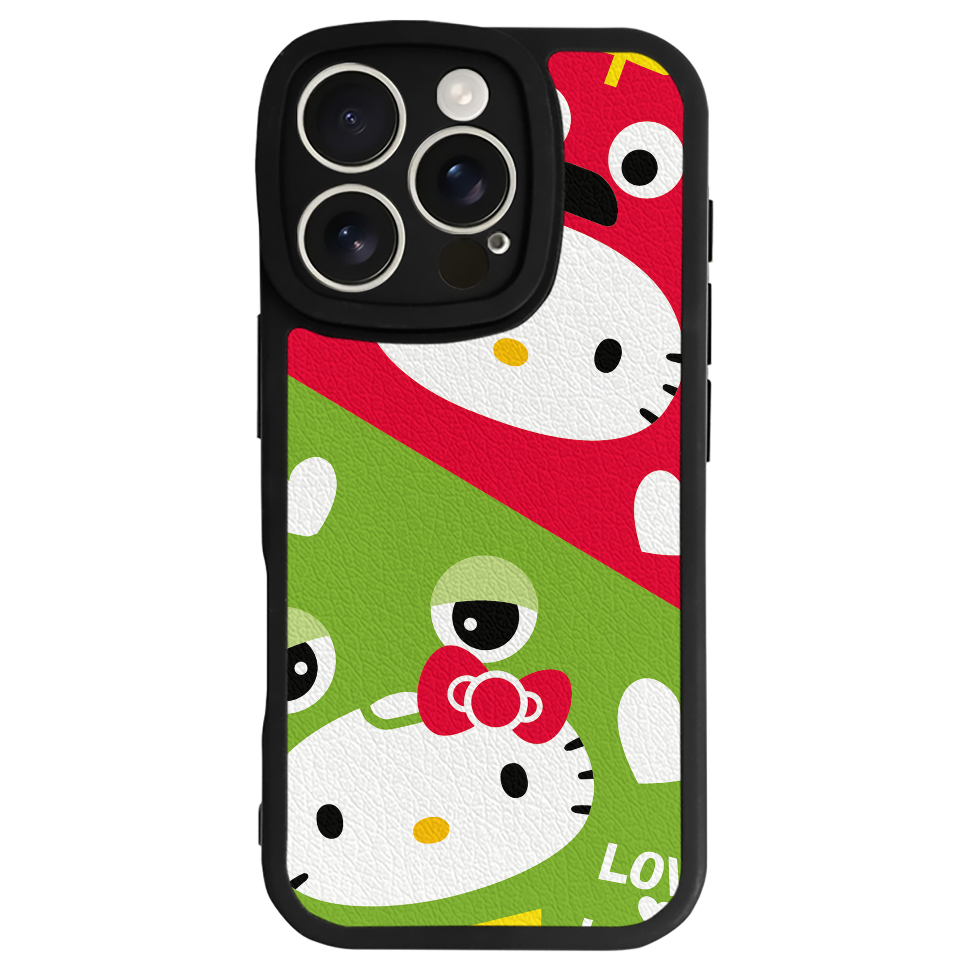 （画像用） Hello Kitty ハローキティ 【iPhone 16シリーズ対応】シリコンスマホケース（レザー調） 材質：シリコン